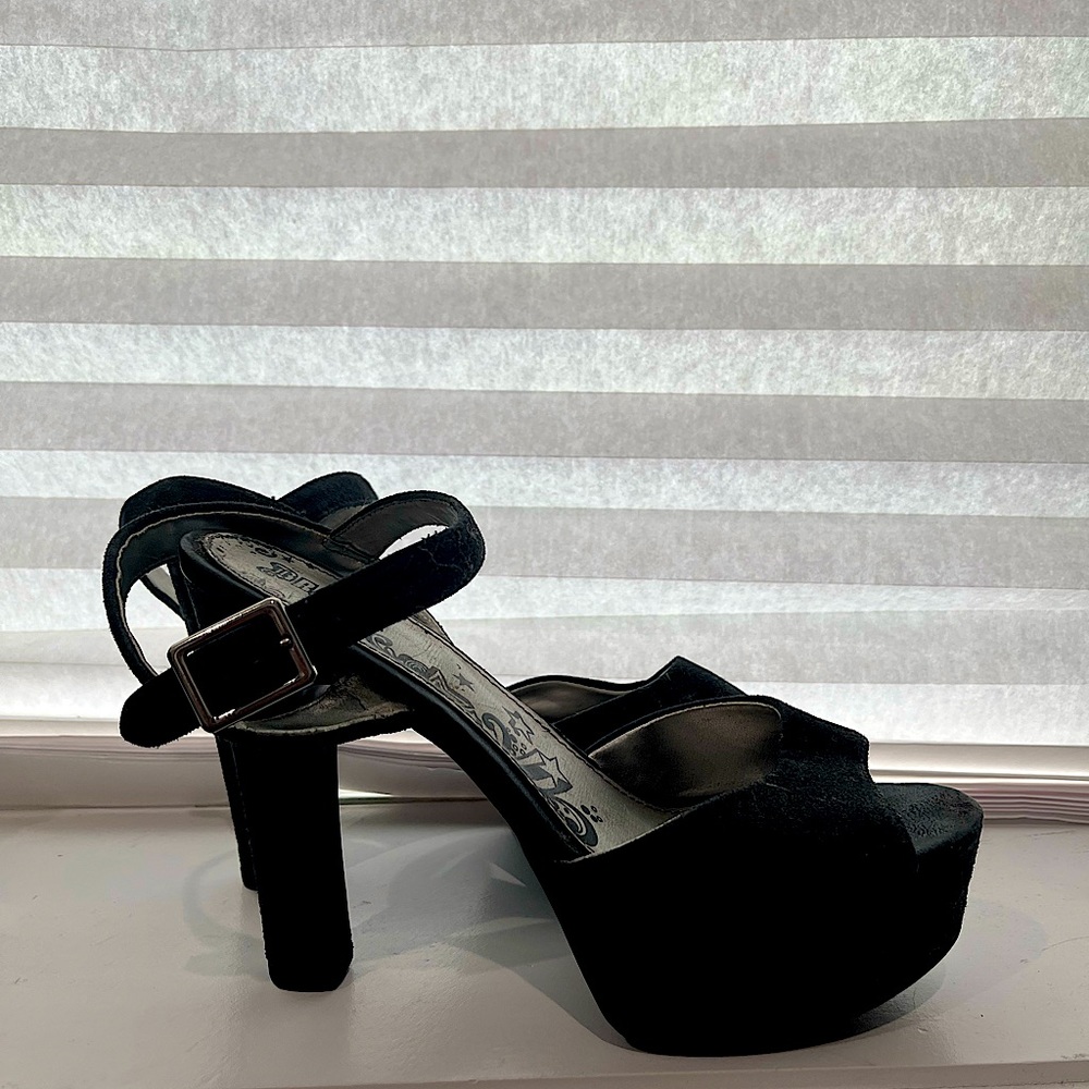 High heel Black platform sandals